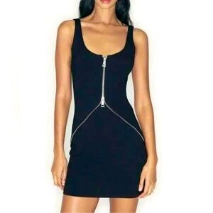 Elegant Black Zipper Dress